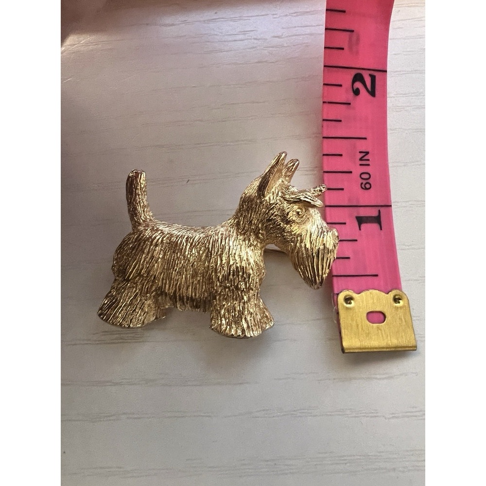 Vintage Burberry Of London Gold Scottie Dog Pin 1980's - Picture 4 of 5